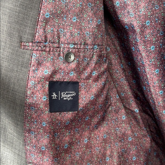 PENGUIN Men’s Gray Wool Blend Sport Coat Blazer 46R Office Work - Picture 4 of 16